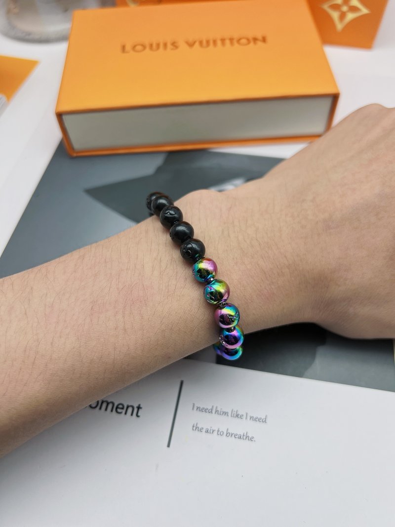 Louis Vuitton Monogram Colors Pearls Bracelet - Rainbow & Black view