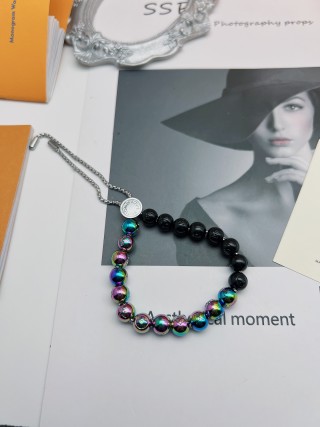 Louis Vuitton Monogram Colors Pearls Bracelet - Rainbow & Black view 7