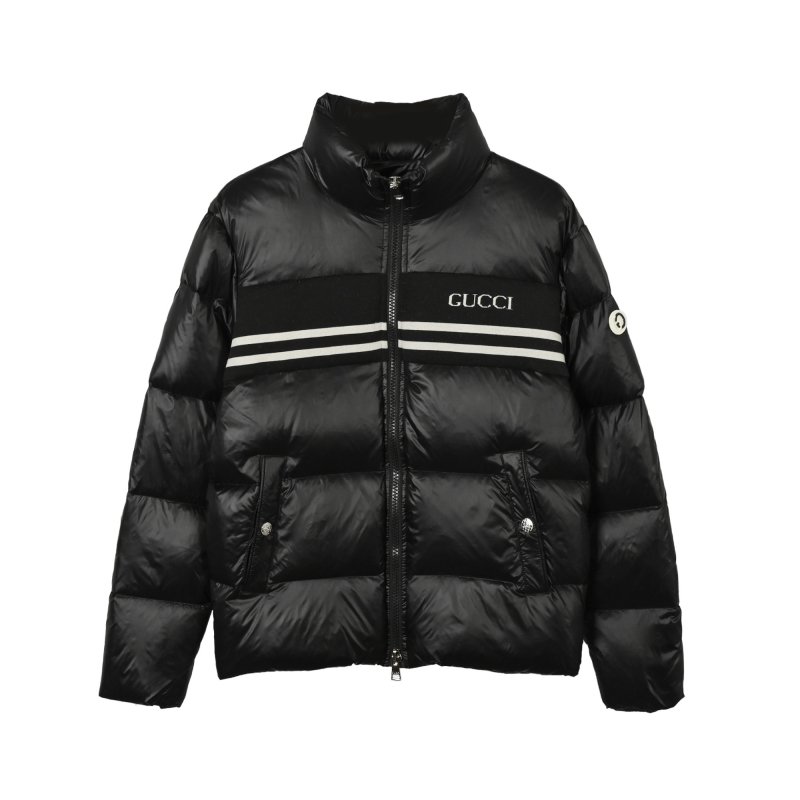 Essentials Down Jacket Black & Navy with Stripe view