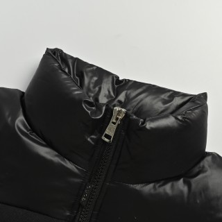 Essentials Down Jacket Black & Navy with Stripe view 5