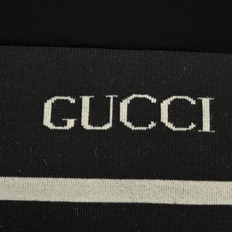 Gucci Black Puffer Down Jacket with Web Stripe view