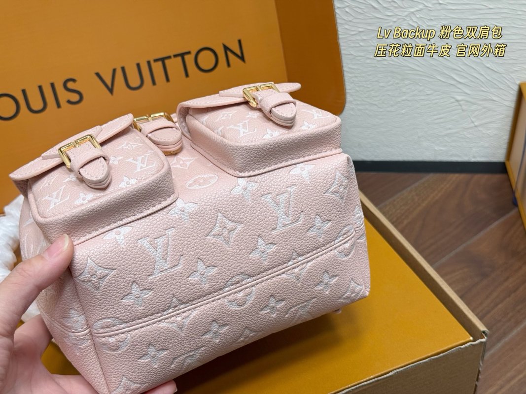 Louis Vuitton Backup Black Letter Embossed Leather Backpack view
