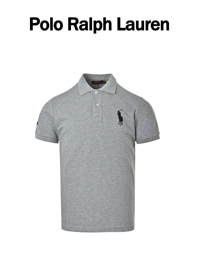 Ralph Lauren Polo Shirt Grey with Embroidered Logo view