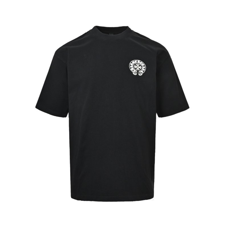 Black Oversized T-Shirt with Cross Medallion Back Print view