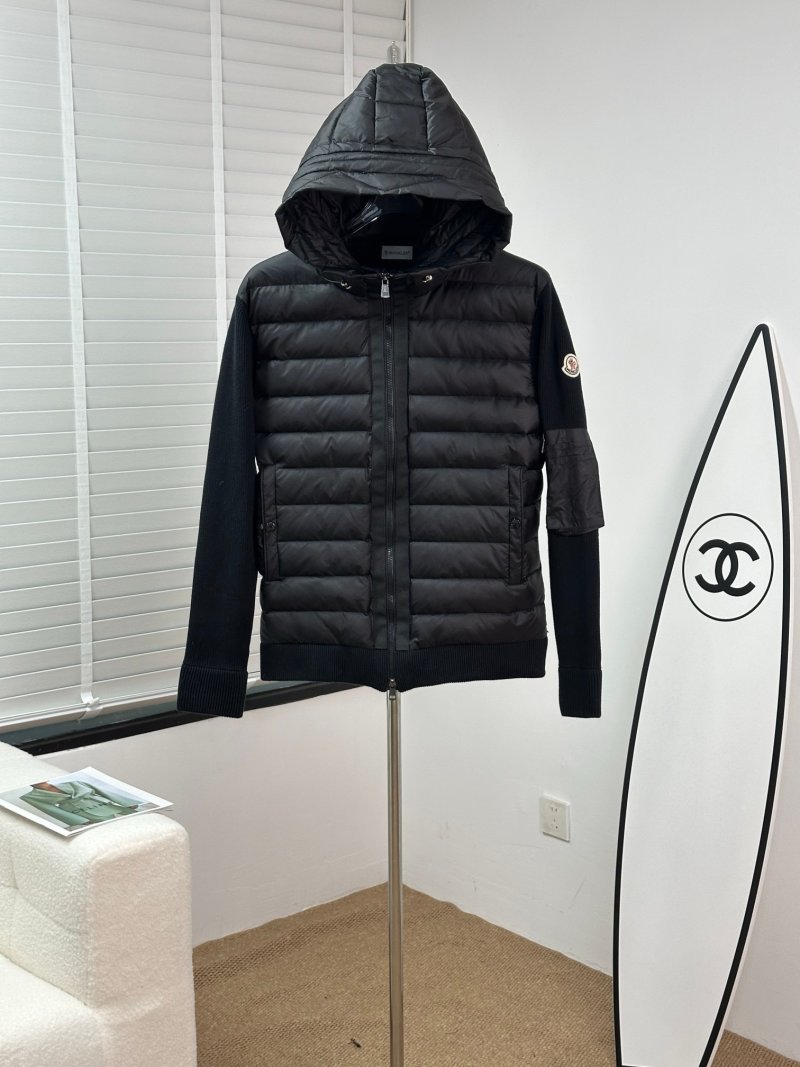 Moncler Black Quilted Down Jacket with Hood