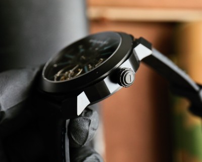 Bulgari Octo Roma Skeleton Automatic Watch Black DLC Titanium 44mm view 5