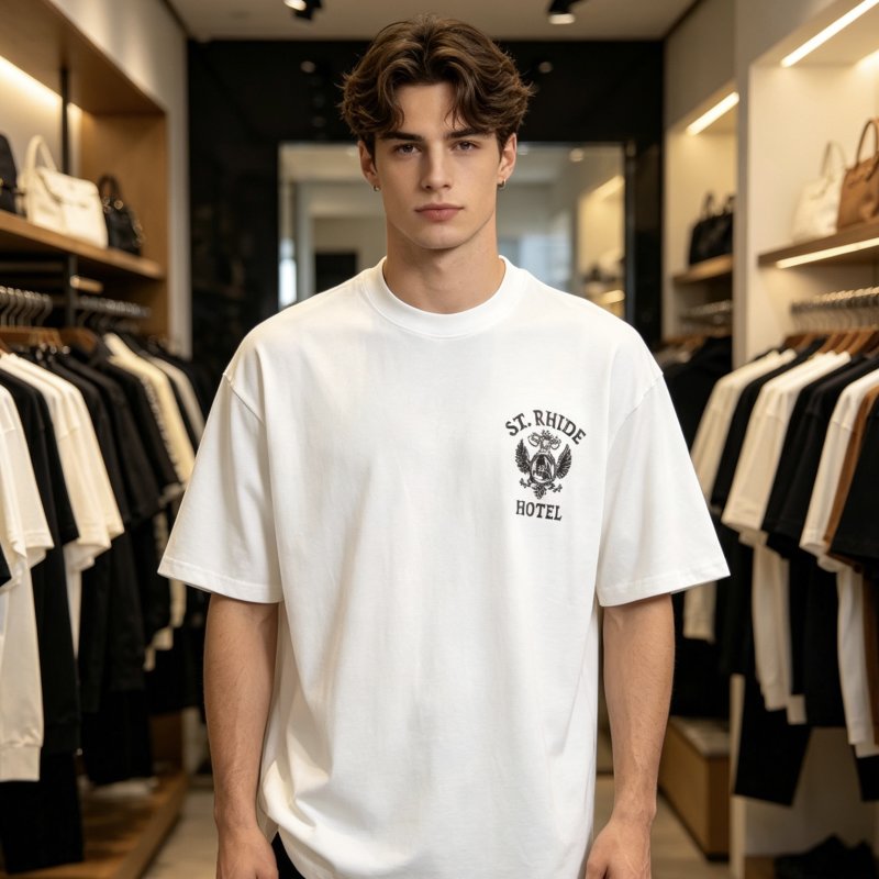 St. Rhide Hotel White Short Sleeve T-Shirt view