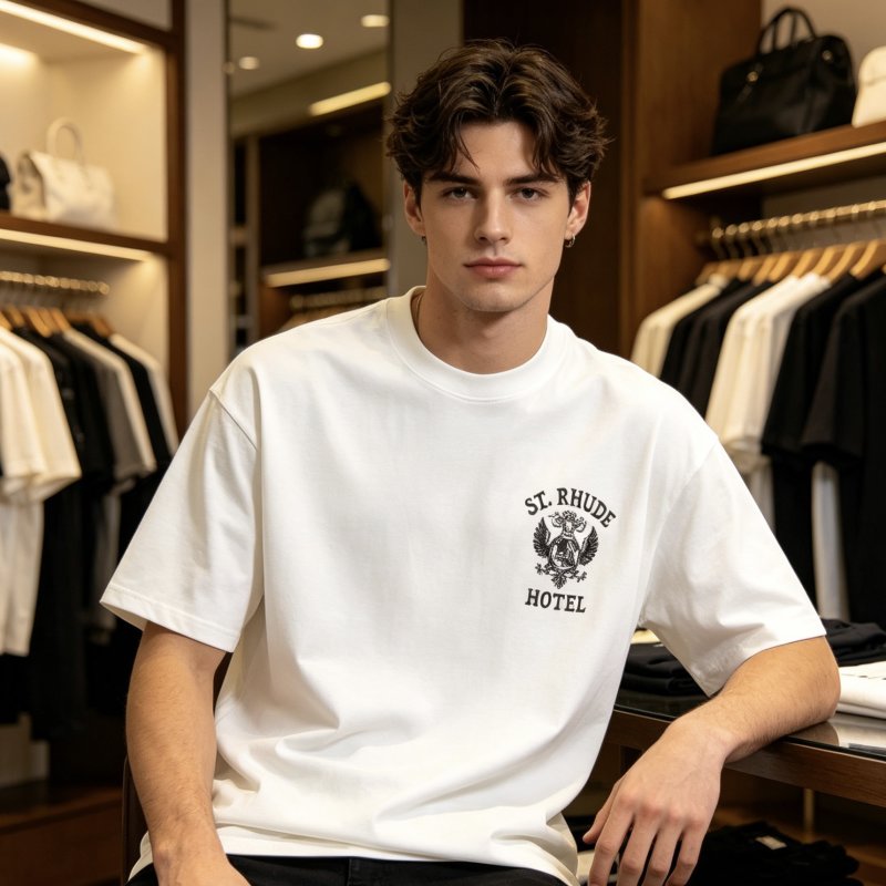 St. Rhide Hotel White Short Sleeve T-Shirt view