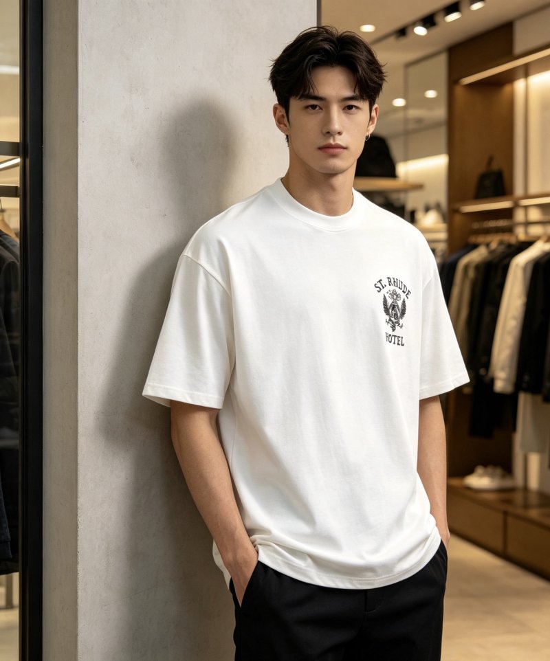 St. Rhide Hotel White Short Sleeve T-Shirt view