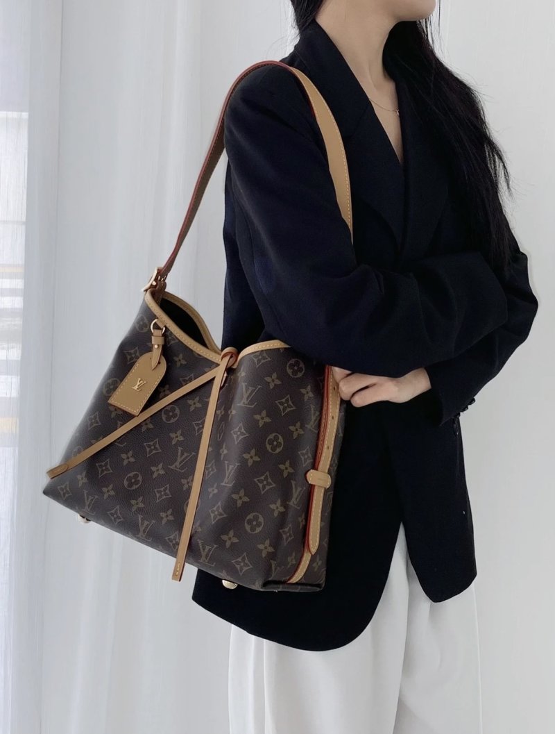 Louis Vuitton Monogram Carryall Tote Bag Brown view