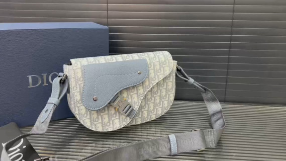 Dior Bobby Saddle Bag Light Blue Monogram Canvas
