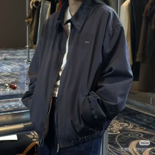 Prada Grey Nylon Zip Harrington Jacket view 3