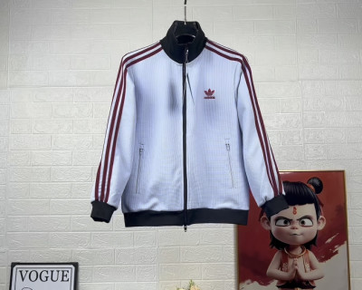 Adidas Originals Trefoil Track Jacket White Burgundy Stripe