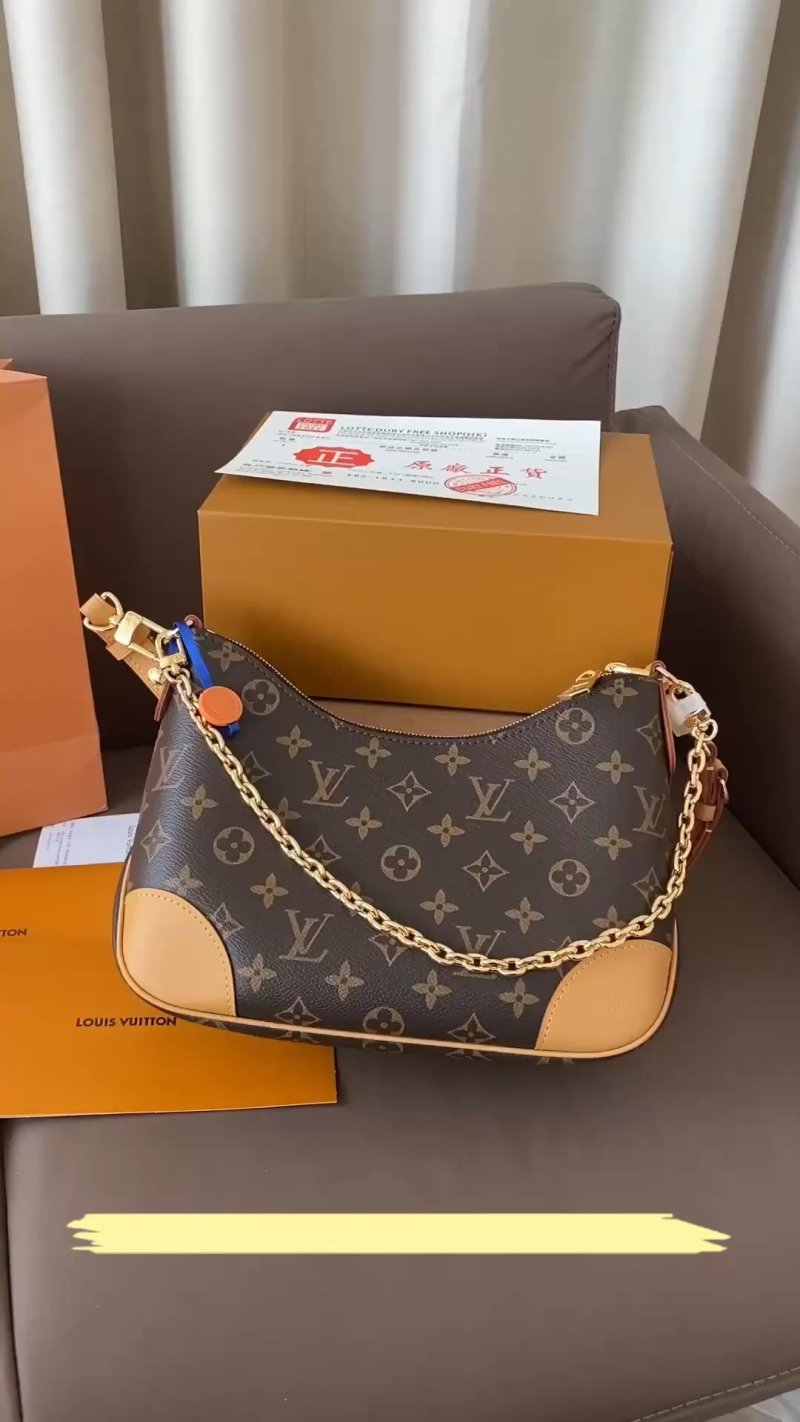 Louis Vuitton Monogram Canvas Shoulder Bag Brown Tan