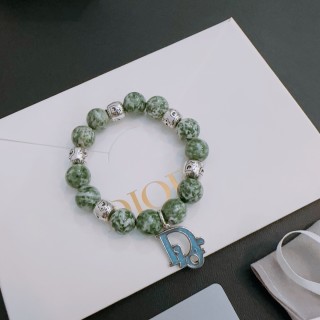 Dior Green Agate & Thai Silver Beaded Bracelet view 3