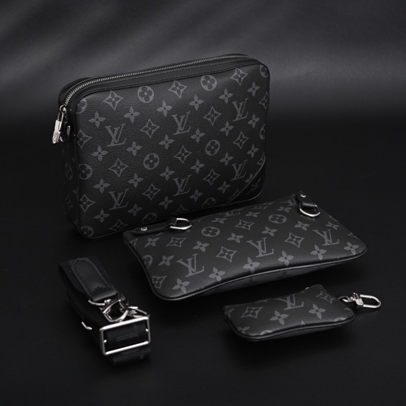 Louis Vuitton LV Monogram 3-in-1 Messenger Bag Black