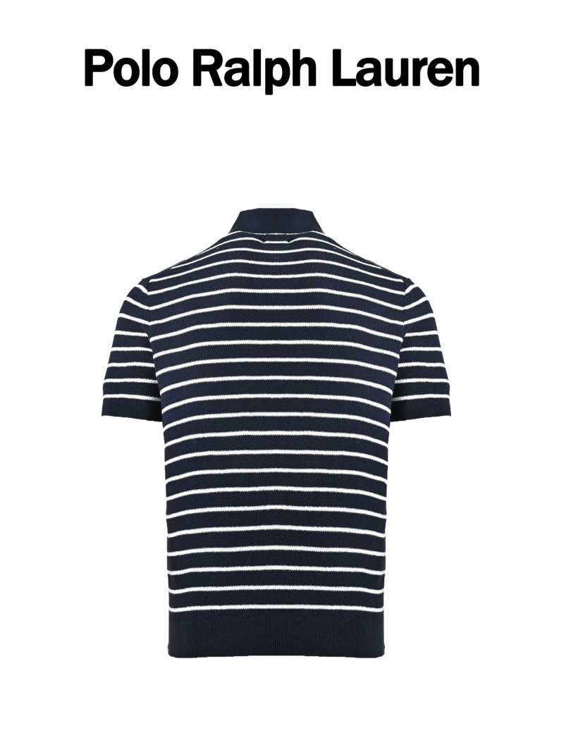 Ralph Lauren Navy & White Striped Polo Shirt view