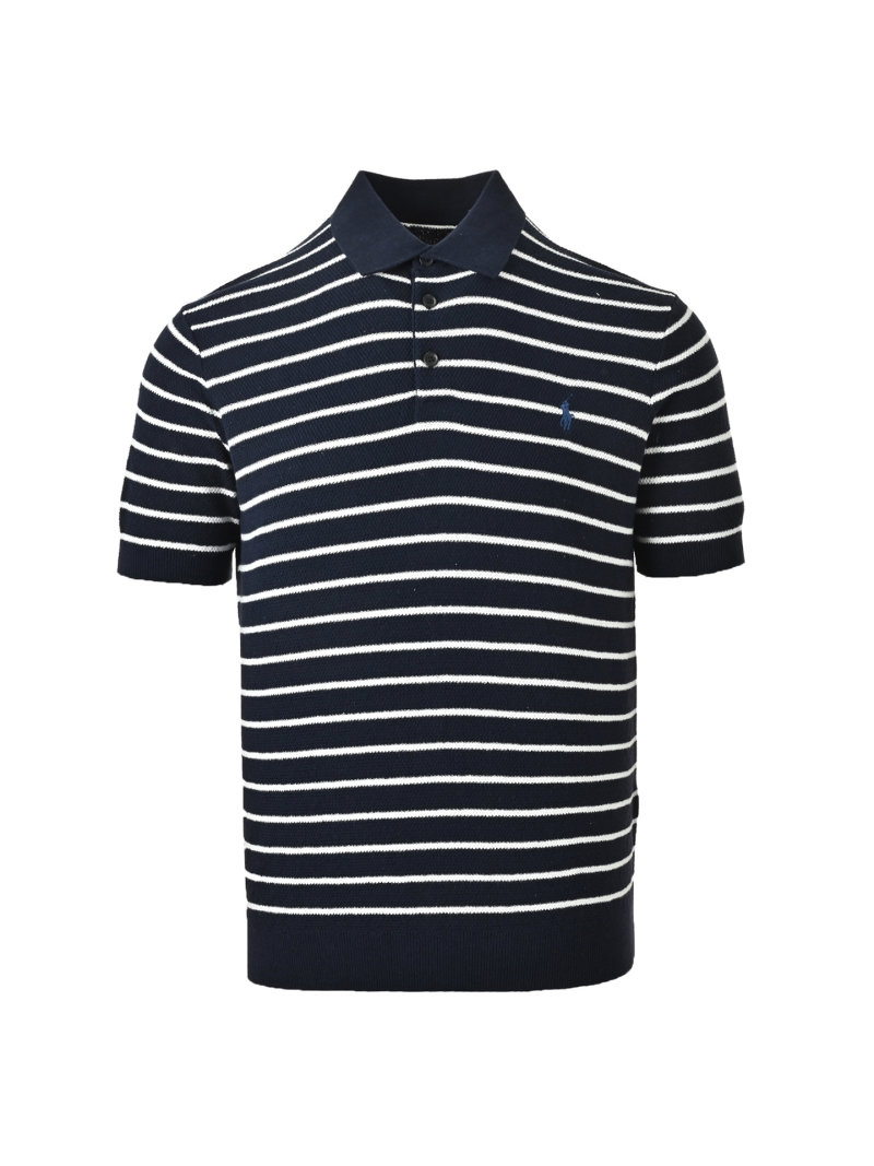 Ralph Lauren Navy & White Striped Polo Shirt view