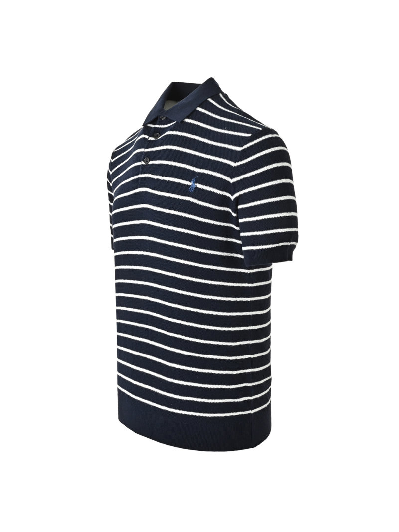 Ralph Lauren Navy & White Striped Polo Shirt view