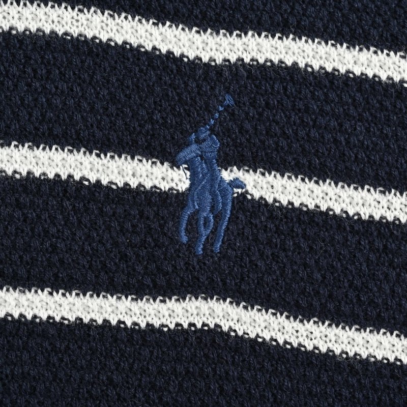 Ralph Lauren Navy & White Striped Polo Shirt view