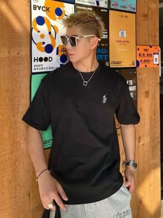 Celine Black Embroidered Logo T-Shirt