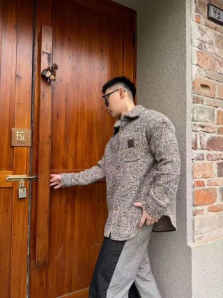 Stone Island Grey Wool Blend Overshirt Jacket view 2
