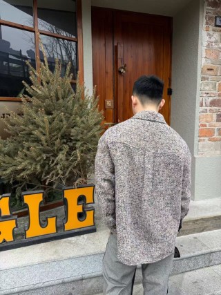 Stone Island Grey Wool Blend Overshirt Jacket view 3
