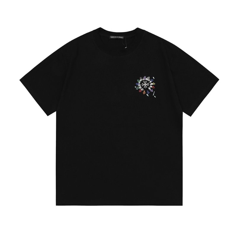 Essentials Black Graphic T-Shirt with Colorful Floral Design view
