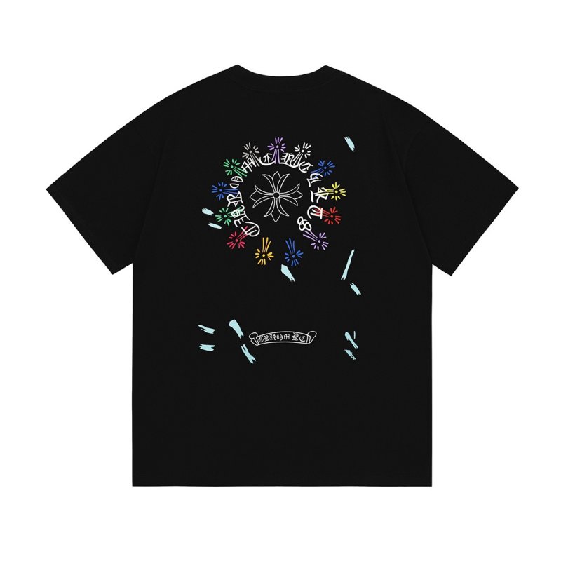 Essentials Black Graphic T-Shirt with Colorful Floral Design view