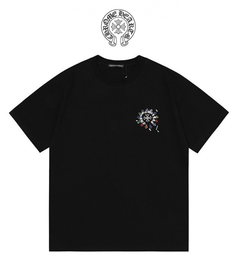 Essentials Black Graphic T-Shirt with Colorful Floral Design view
