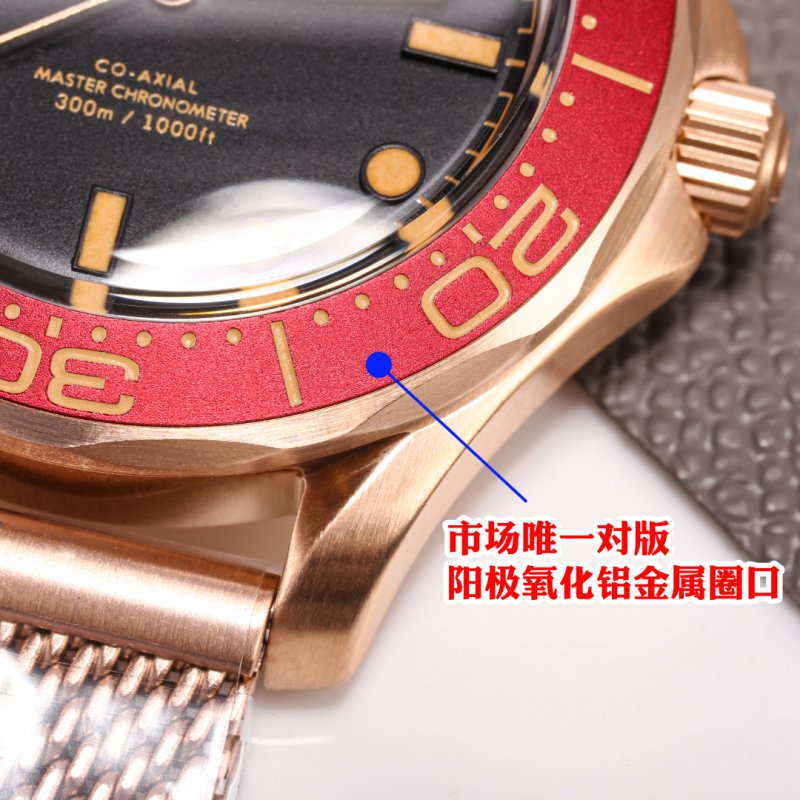 Omega Seamaster 300M Bronze & Burgundy Dive Watch view