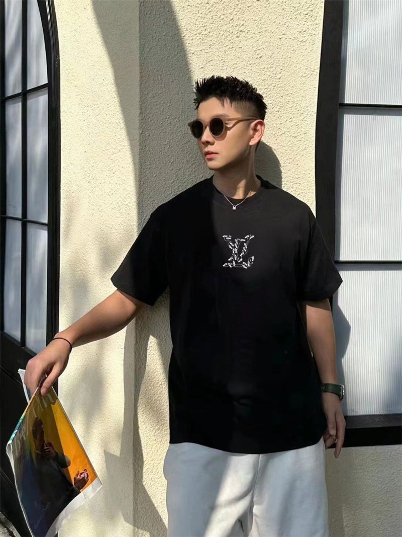 Black Oversized Graphic T-Shirt with Monogram Print view