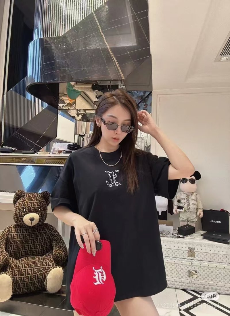 Black Oversized Graphic T-Shirt with Monogram Print view