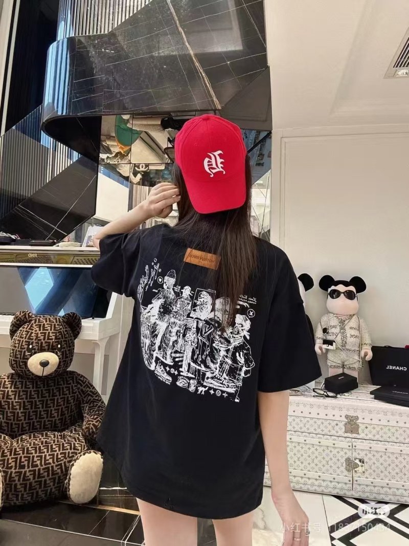 Black Oversized Graphic T-Shirt with Monogram Print view