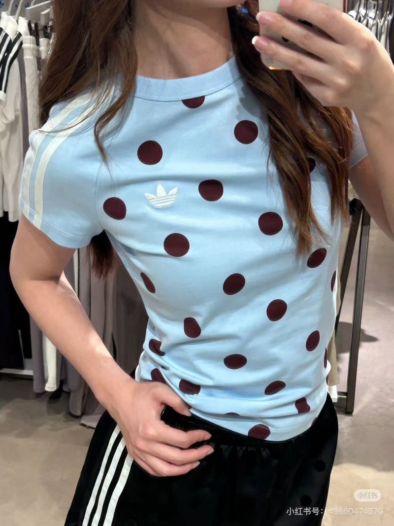 Adidas Trefoil Polka Dot T-Shirt Light Blue view