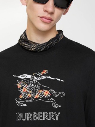 Burberry Equestrian Graphic Black T-Shirt