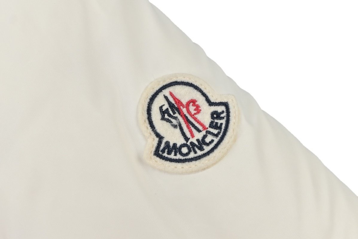 Cream & Pink Puffer Down Jacket with Hood view