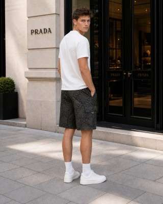 Prada Floral Cargo Shorts Black view 5