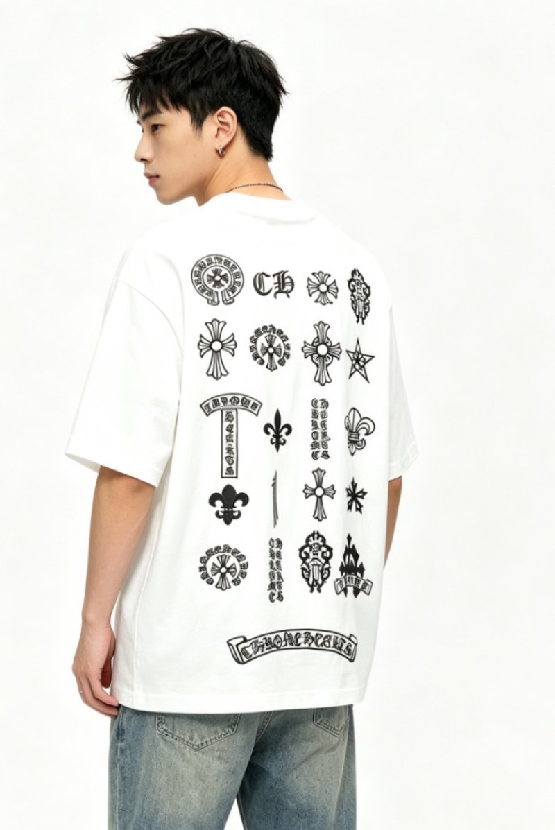 Chrome Hearts White Multi-Symbol Back Print T-Shirt view
