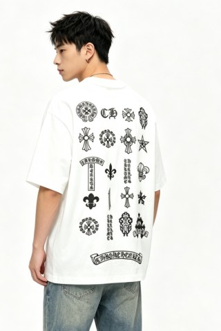 Chrome Hearts White Multi-Symbol Back Print T-Shirt view 3