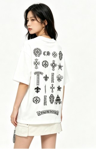 Chrome Hearts White Multi-Symbol Back Print T-Shirt view 4