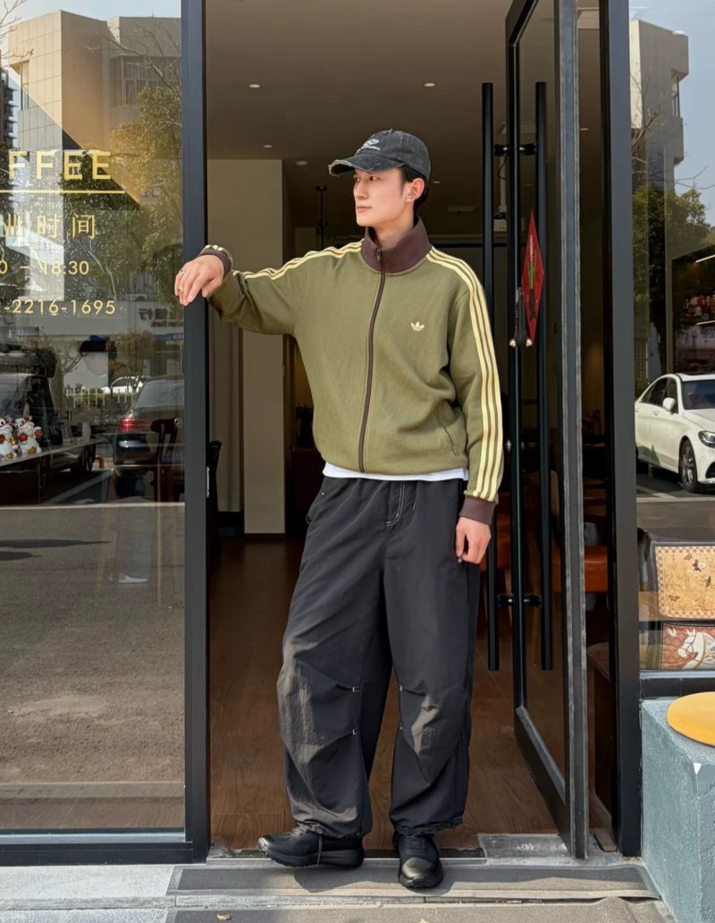 Adidas Firebird Track Jacket Olive Green view