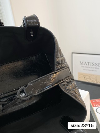 Dior Caro Quilted Black Tote Bag view 7