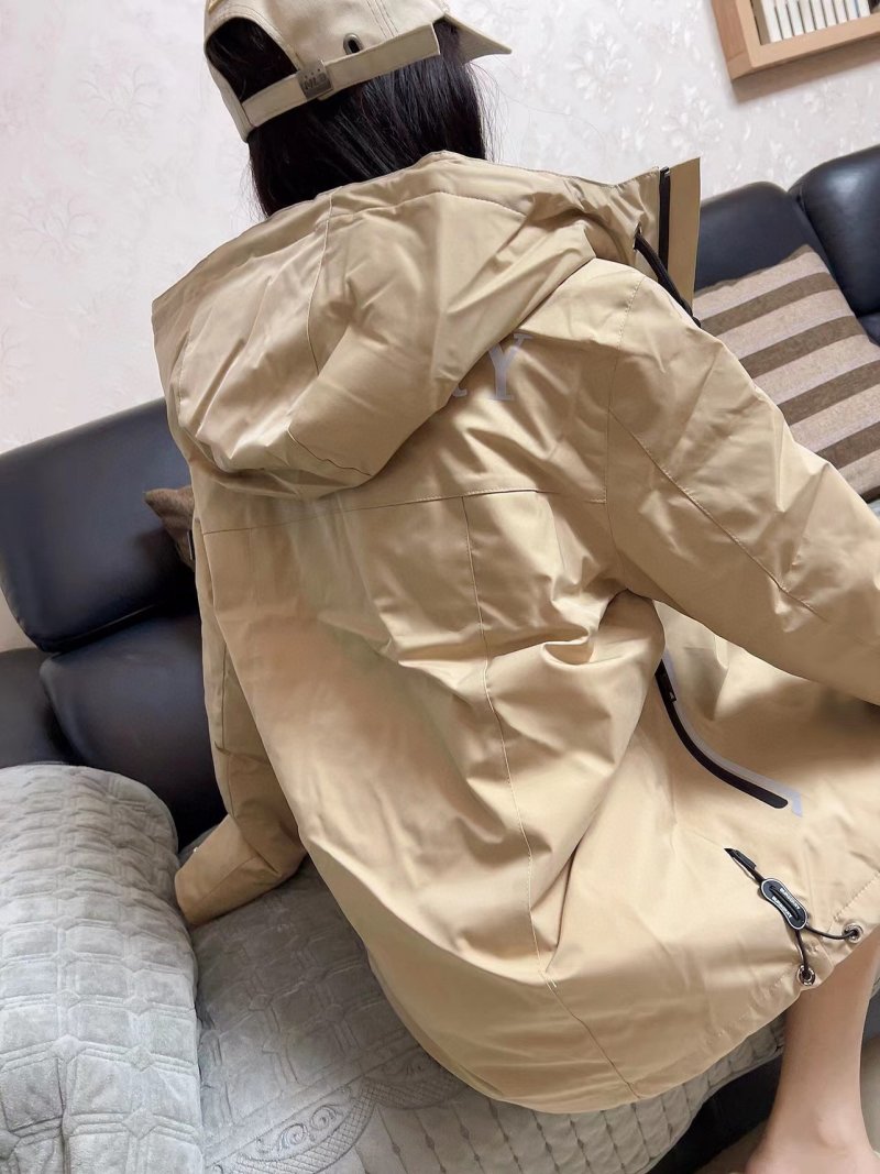 Beige Puffer Down Jacket with Drawstring Hood view