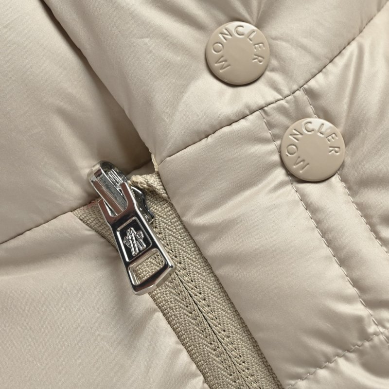 Beige Quilted Puffer Down Jacket view