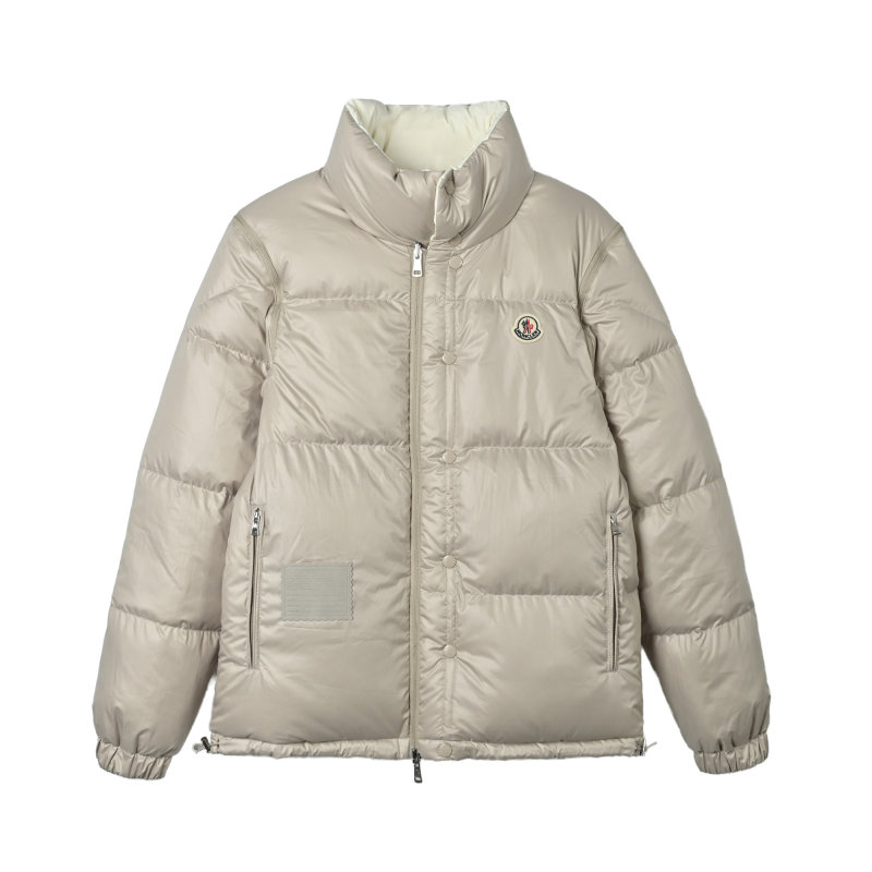 Beige Quilted Puffer Down Jacket view