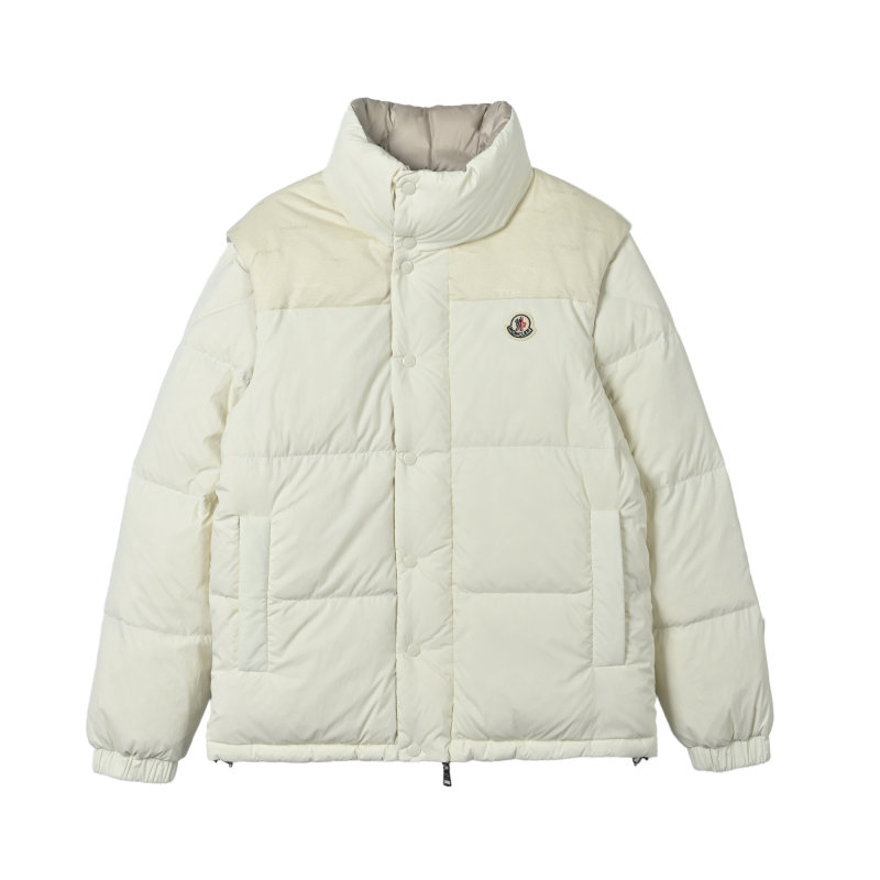 Beige Quilted Puffer Down Jacket view