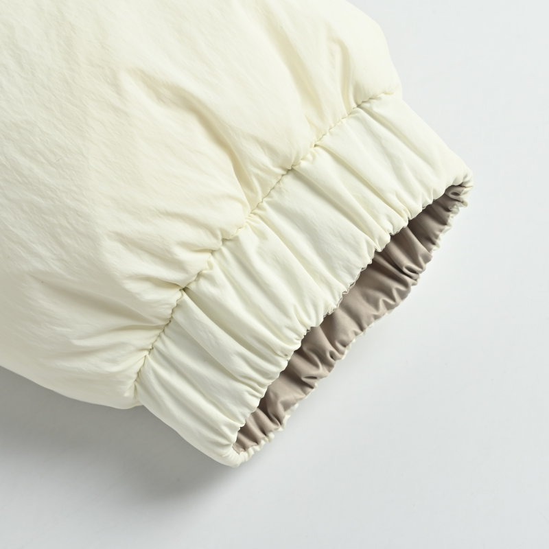 Beige Quilted Puffer Down Jacket view