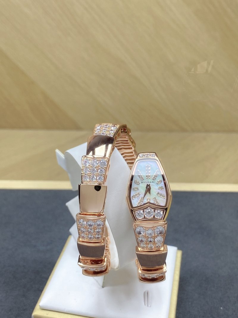 Bulgari Serpenti Two-Coil Rose Gold Diamond Watch