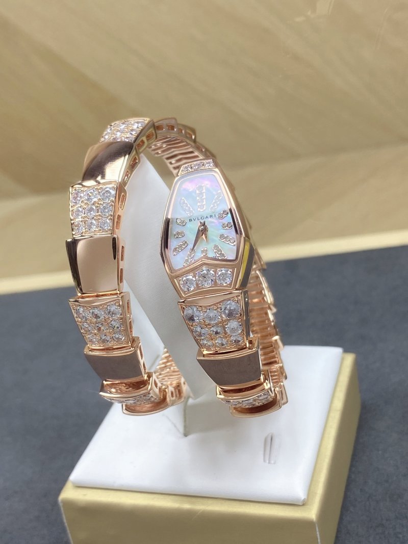 Bulgari Serpenti Two-Coil Rose Gold Diamond Watch view